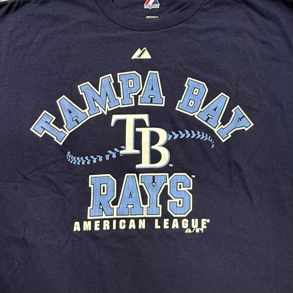 Tampa Bay Rays T-Shirt Mens XL Blue Cotton Graphic Am League MLB Merch Unisex‎ - Picture 2 of 8